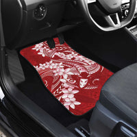 Red Polynesia Hammerhead Shark Tattoo With Plumeria Lei Car Mats