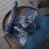 Navy Blue Polynesia Hammerhead Shark Tattoo With Plumeria Lei Wrapping Paper - Polynesian Pride