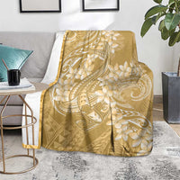 Yellow Polynesia Hammerhead Shark Tattoo With Plumeria Lei Blanket