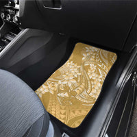 Yellow Polynesia Hammerhead Shark Tattoo With Plumeria Lei Car Mats