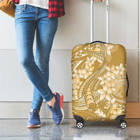 Yellow Polynesia Hammerhead Shark Tattoo With Plumeria Lei Luggage Cover