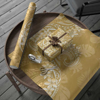 Yellow Polynesia Hammerhead Shark Tattoo With Plumeria Lei Wrapping Paper - Polynesian Pride