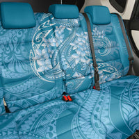 Blue Polynesia Hammerhead Shark Tattoo With Plumeria Lei Back Car Seat Cover