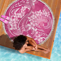 Pink Polynesia Hammerhead Shark Tattoo With Plumeria Lei Beach Blanket