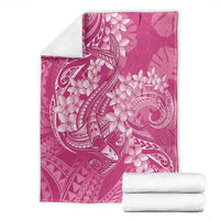 Pink Polynesia Hammerhead Shark Tattoo With Plumeria Lei Blanket
