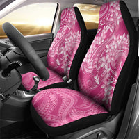 Pink Polynesia Hammerhead Shark Tattoo With Plumeria Lei Car Seat Cover LT14 - Polynesian Pride