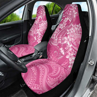 Pink Polynesia Hammerhead Shark Tattoo With Plumeria Lei Car Seat Cover LT14 - Polynesian Pride