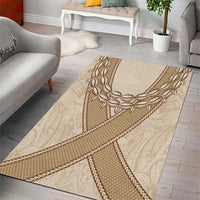 Mauri Ribaberiki Kiribati Area Rug Cowrie Shells Lei Palm Leaf Weaving