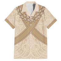 Mauri Ribaberiki Kiribati Family Matching Summer Maxi Dress and Hawaiian Shirt Cowrie Shells Lei Palm Leaf Weaving