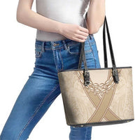 Mauri Ribaberiki Kiribati Leather Tote Bag Cowrie Shells Lei Palm Leaf Weaving