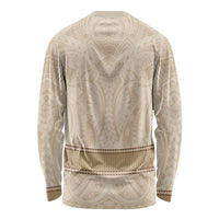 Mauri Ribaberiki Kiribati Long Sleeve Shirt Cowrie Shells Lei Palm Leaf Weaving