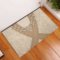 Mauri Ribaberiki Kiribati Rubber Doormat Cowrie Shells Lei Palm Leaf Weaving