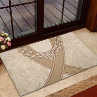 Mauri Ribaberiki Kiribati Rubber Doormat Cowrie Shells Lei Palm Leaf Weaving