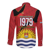 Mauri Kiribati Independence Day Long Sleeve Button Shirt 1979 Proud National Frigatebird