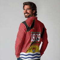 Mauri Kiribati Independence Day Long Sleeve Polo Shirt 1979 Proud National Frigatebird