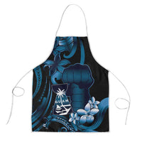 Blue Hafa Adai Guam Apron Chamorro Latte Stone Hand With Plumeria - Polynesian Pride