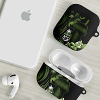 Green Hafa Adai Guam AirPods Case Chamorro Latte Stone Hand With Plumeria - Polynesian Pride