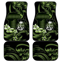 Green Hafa Adai Guam Car Mats Chamorro Latte Stone Hand With Plumeria
