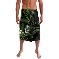 Green Hafa Adai Guam Lavalava Chamorro Latte Stone Hand With Plumeria