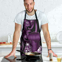 Purple Hafa Adai Guam Apron Chamorro Latte Stone Hand With Plumeria - Polynesian Pride