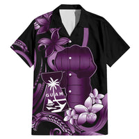 Purple Hafa Adai Guam Family Matching Mermaid Dress and Hawaiian Shirt Chamorro Latte Stone Hand With Plumeria