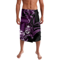 Purple Hafa Adai Guam Lavalava Chamorro Latte Stone Hand With Plumeria