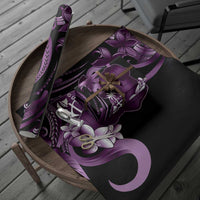 Purple Hafa Adai Guam Wrapping Paper Chamorro Latte Stone Hand With Plumeria - Polynesian Pride
