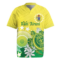 Cook Islands Independence Day Rugby Jersey Kuki Airani Tiare Maori Polynesian Pattern - Green