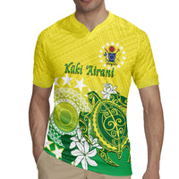 Cook Islands Independence Day Rugby Jersey Kuki Airani Tiare Maori Polynesian Pattern - Green