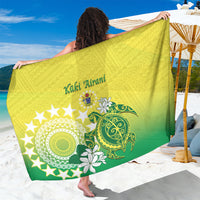 Cook Islands Independence Day Sarong Kuki Airani Tiare Maori Polynesian Pattern - Green