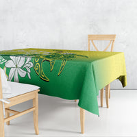 Cook Islands Independence Day Tablecloth Kuki Airani Tiare Maori Polynesian Pattern - Green