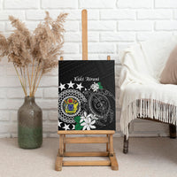 Cook Islands Independence Day Canvas Wall Art Kuki Airani Tiare Maori Polynesian Pattern - Black