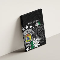 Cook Islands Independence Day Canvas Wall Art Kuki Airani Tiare Maori Polynesian Pattern - Black