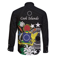 Cook Islands Independence Day Family Matching Long Sleeve Bodycon Dress and Hawaiian Shirt Kuki Airani Tiare Maori Polynesian Pattern - Black LT14 - Polynesian Pride