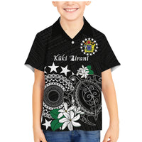 Cook Islands Independence Day Family Matching Mermaid Dress and Hawaiian Shirt Kuki Airani Tiare Maori Polynesian Pattern - Black LT14 Son's Shirt Black - Polynesian Pride