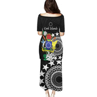 Cook Islands Independence Day Family Matching Puletasi and Hawaiian Shirt Kuki Airani Tiare Maori Polynesian Pattern - Black LT14 - Polynesian Pride
