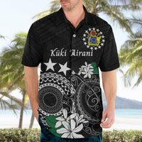 Cook Islands Independence Day Hawaiian Shirt Kuki Airani Tiare Maori Polynesian Pattern - Black