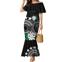 Cook Islands Independence Day Mermaid Dress Kuki Airani Tiare Maori Polynesian Pattern - Black LT14 Women Black - Polynesian Pride
