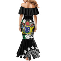 Cook Islands Independence Day Mermaid Dress Kuki Airani Tiare Maori Polynesian Pattern - Black LT14 - Polynesian Pride