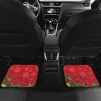 New Zealand Christmas In July Car Mats Kowhai Tui Bird With Pohutukawa - Red