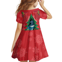 New Zealand Christmas In July Family Matching Off Shoulder Short Dress and Hawaiian Shirt Kowhai Tui Bird With Pohutukawa - Red