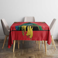 New Zealand Christmas In July Tablecloth Kowhai Tui Bird With Pohutukawa - Red