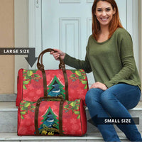 New Zealand Christmas In July Travel Bag Kowhai Tui Bird With Pohutukawa - Red - Polynesian Pride