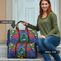 New Zealand Christmas In July Travel Bag Kowhai Tui Bird With Pohutukawa - Blue - Polynesian Pride
