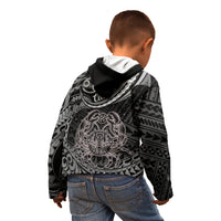 Polynesian Pride Cancer Zodiac Kid Hoodie Astrological Sign Tribal Plumeria Grey Galaxy LT14 - Polynesian Pride