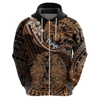 Polynesian Pride Virgo Zodiac Hoodie Astrological Sign Tribal Plumeria Brown Galaxy LT14 - Polynesian Pride