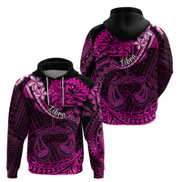 Polynesian Pride Libra Zodiac Hoodie Astrological Sign Tribal Plumeria Pink Galaxy LT14 - Polynesian Pride