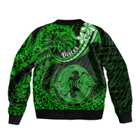 Polynesian Pride Pisces Zodiac Sleeve Zip Bomber Jacket Astrological Sign Tribal Plumeria Green Galaxy LT14 - Polynesian Pride