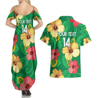 Custom Vanuatu Cricket Couples Matching Summer Maxi Dress and Hawaiian Shirt 2024 Tropical Flowers Version