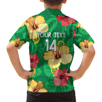 Custom Vanuatu Cricket Family Matching Tank Maxi Dress and Hawaiian Shirt 2024 Tropical Flowers Version